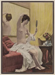 Woman at her morning toilette