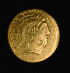 Celtic Art: Statere de Sequani, Gold Coin. 3rd-2nd Century BC. Paris, B.N.