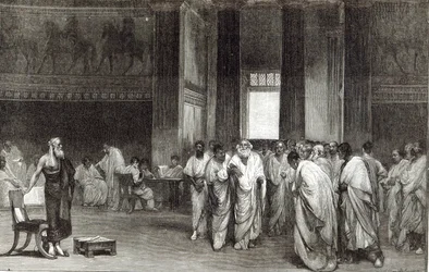 Appius Claudius persuading the Senate to reject Pyrrhus