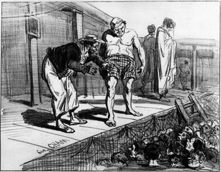 Baths in Paris; Cartoon by Cham