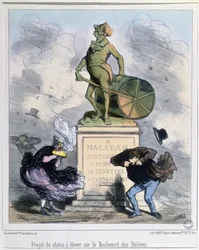 Project to erect a statue in honour of Macadam on the Boulevard des Italiens, Paris