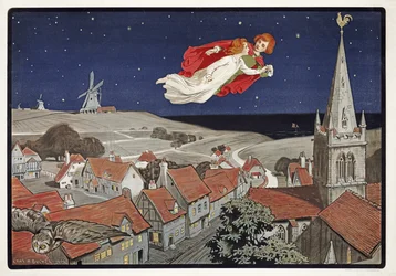 Peter and Wendy Flying from Peter Pan by J.M. Barrie