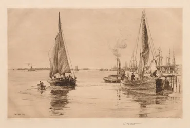 Two Sloops on the East River, 1889
