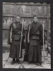 Two Dob-Dobs, or Fighting Monks, Holding Their Staves