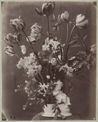 Flower Study in Vase with Child Figure