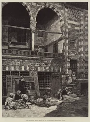 The Cholera in Egypt, Scene in the Courtyard of a House at Cairo