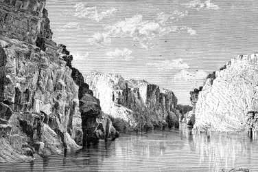 The Gorge of the Marble Rocks, India