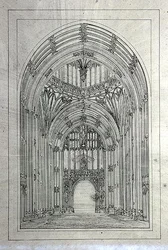 Entrance to the House of Lords, from a folder of New Palace of Westminster drawings