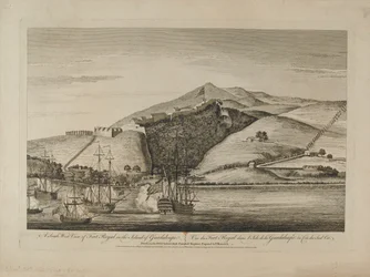 A South View of Fort Royal in the Island of Guadaloupe, 1759 circa