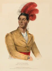 AHYOUWAIGHS. CHIEF OF THE SIX NATIONS, from History of the Indian Tribes of North America