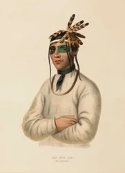 CAA-TOU-SEE. AN OJIBWAY, from History of the Indian Tribes of North America