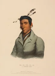 Ka-ta-wa-be-da, a Chippeway Chief, from History of the Indian Tribes of North America