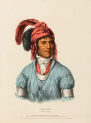 Ledagie, a Creek Chief, from History of the Indian Tribes of North America