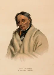 META-KOOSEGA. A CHIPPEWAY WARRIOR, from History of the Indian Tribes of North America