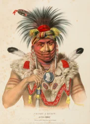 Ne-sou-a-quoit, A Fox Chief, from History of the Indian Tribes of North America