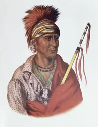 Notchimine or No Heart, an Iowa Chief, 1837, Illustration from 