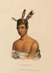 WA-KAWN-HA-KA, A WINNEBAGO CHIEF, from History of the Indian Tribes of North America