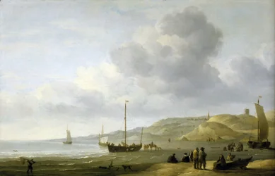 Scene on the Shore Near Scheveningen, Holland