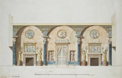 Design for the Main Hall in the Agate Pavilion at Tsarskoye Selo, Early 1780s