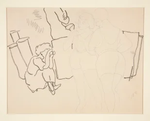 Four Figures on Beach, Probably in Provincetown