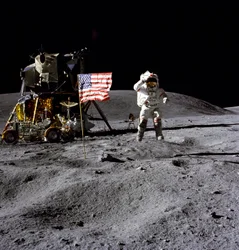 John Young on the lunar surface