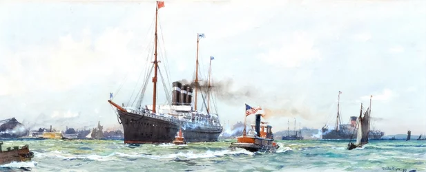 Steamship and Tugboat