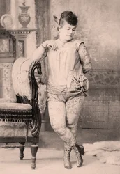 Portrait of Nora Hilderbrandt the tattooed woman