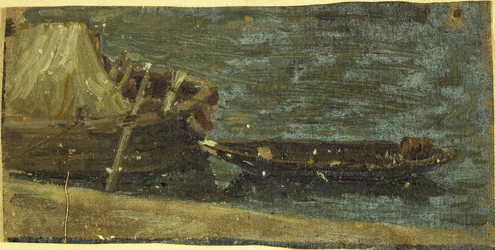 Boats moored, ca. 1870