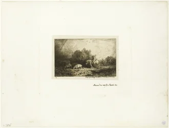 Landscape with Man on Horseback, Pigs and Cow