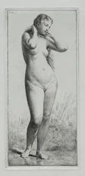 Young woman bathing