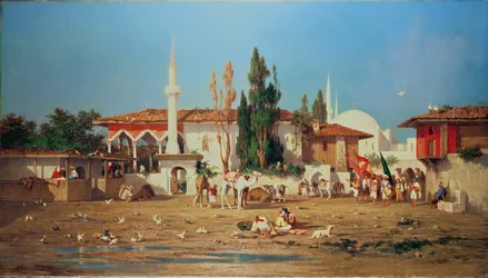Arabs marching out of town