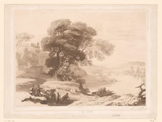 Landscape with Shepherds and Cattle by a River
