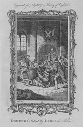 Edmund I Stabbed by Leolf the Robber