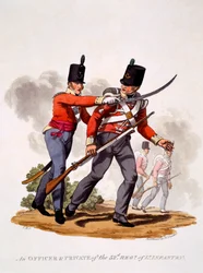 Uniform of Officer and Private of the 52nd Regt. Of Light Infantry, engraved by Joseph Constantine Stadler, 1812-15