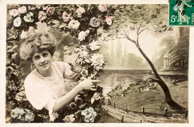 Old postcard, Happiness sower