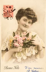 Old postcard, Happy party