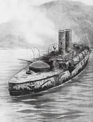 The Spanish Armoured Cruiser Oquendo after the Naval Engagement 1898