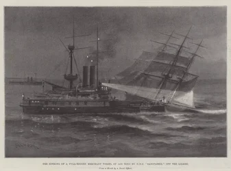 The Sinking of a Full-Rigged Merchant Vessel of 1400 Tons by HMS Sanspareil off the Lizard