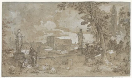 View of a Part of the Farnese Gardens on the Palatine Hill in Rome