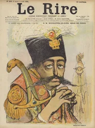 Mozaffer-ed-Din, Shah of Persia, Illustration for Le Rire