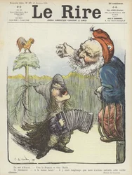 The King of Italy and the President of France. Illustration for Le Rire
