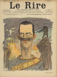 Victor Emmanuel III, King of Italy, Illustration for Le Rire