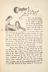 Alice with Her Sister, Illustration from Alice’s Adventures Under Ground, Pub. 1886 (Facsimile)