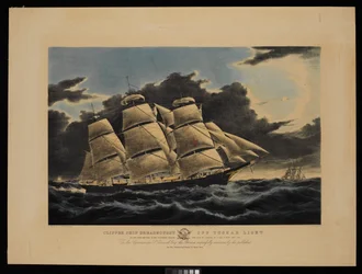 Clipper Ship Dreadnought Off Tuskar Light 12 1/2 Days from New York on Her Celebrated Passage into Dock at Liverpool in 13 Days 11 Hours December 1854