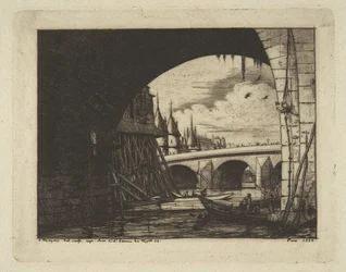 Archway, Pont Notre-Dame, Paris, from “Etchings of Paris”