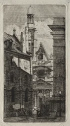 Etchings of Paris: Church of St. Stephen of the Mount