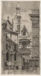 Etchings of Paris: Church of St. Stephen of the Mount