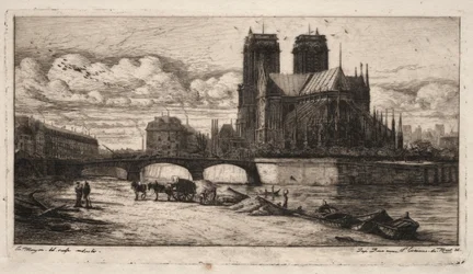 Etchings of Paris: The Apse of the Cathedral of Notre Dame