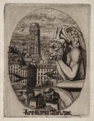 Etchings of Paris: The Gargoyle, 1853
