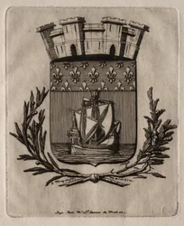 Etchings of Paris: The Symbolical Arms of the City of Paris, 1854